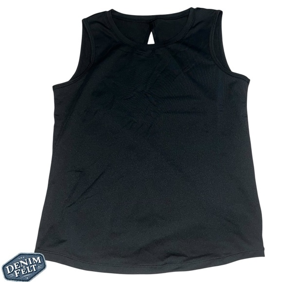 Halara Black Cut Out Crossover Hem Solid Yoga Tank Top/Shirt | NEW!! - Picture 10 of 12